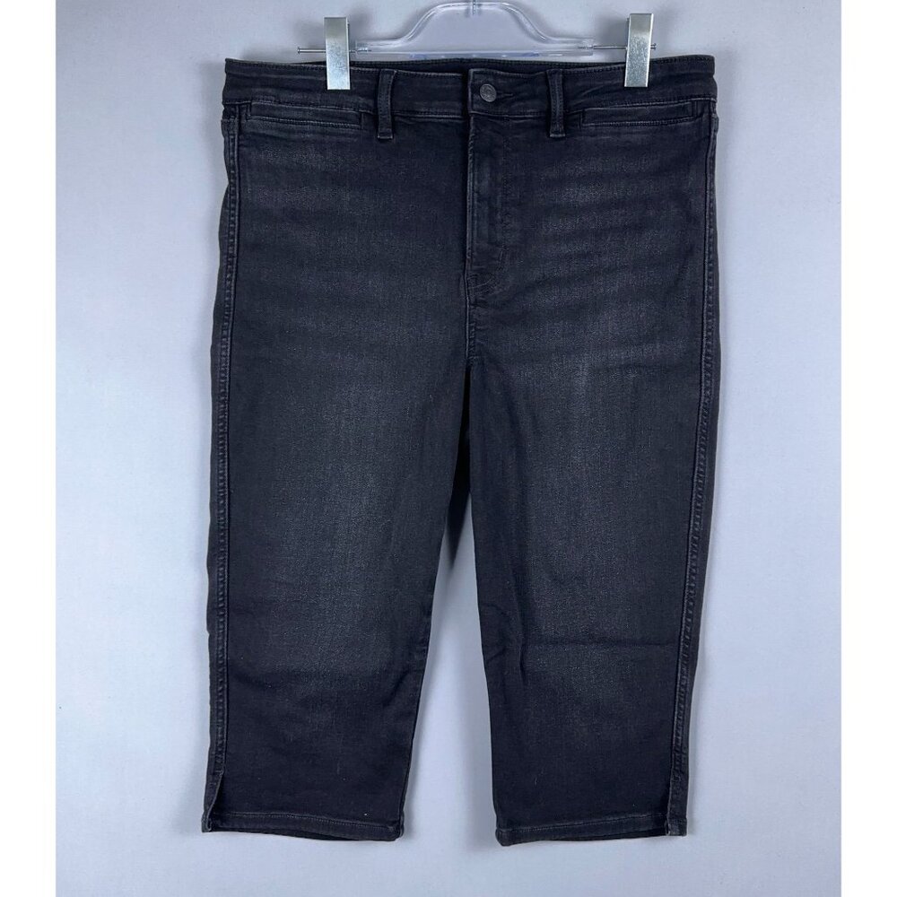 American Eagle Jeans Next Level Cropped Womens Size 14 Regular Stretch Black